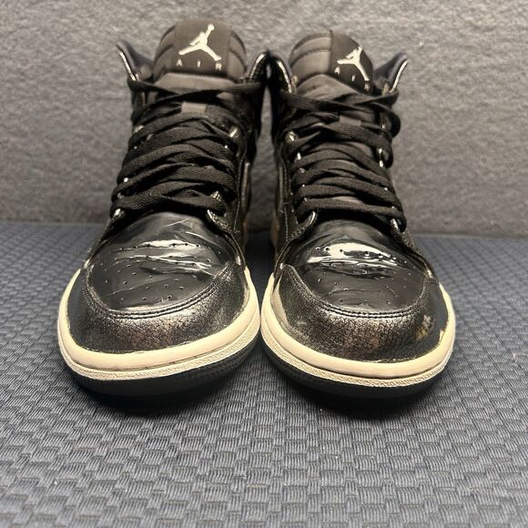Size 8-Nike Air Jordan 1 Retro Black Patent Anti Gravity - Picture 4 of 10